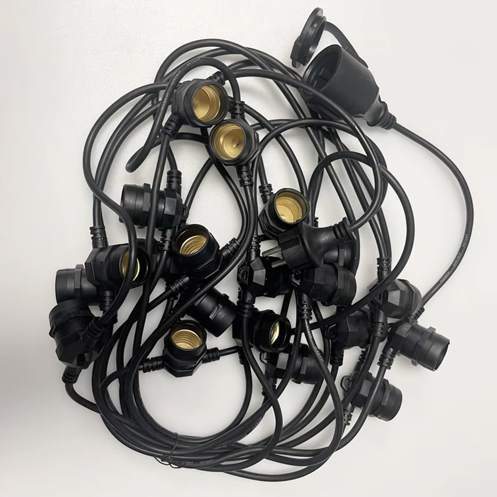 Outdoor Lighting Effects - 10 メートルケーブル LED ストリング商用グレード防水 E27 ソケット付き屋外ホリデーガーランド結婚式照明庭の装飾用