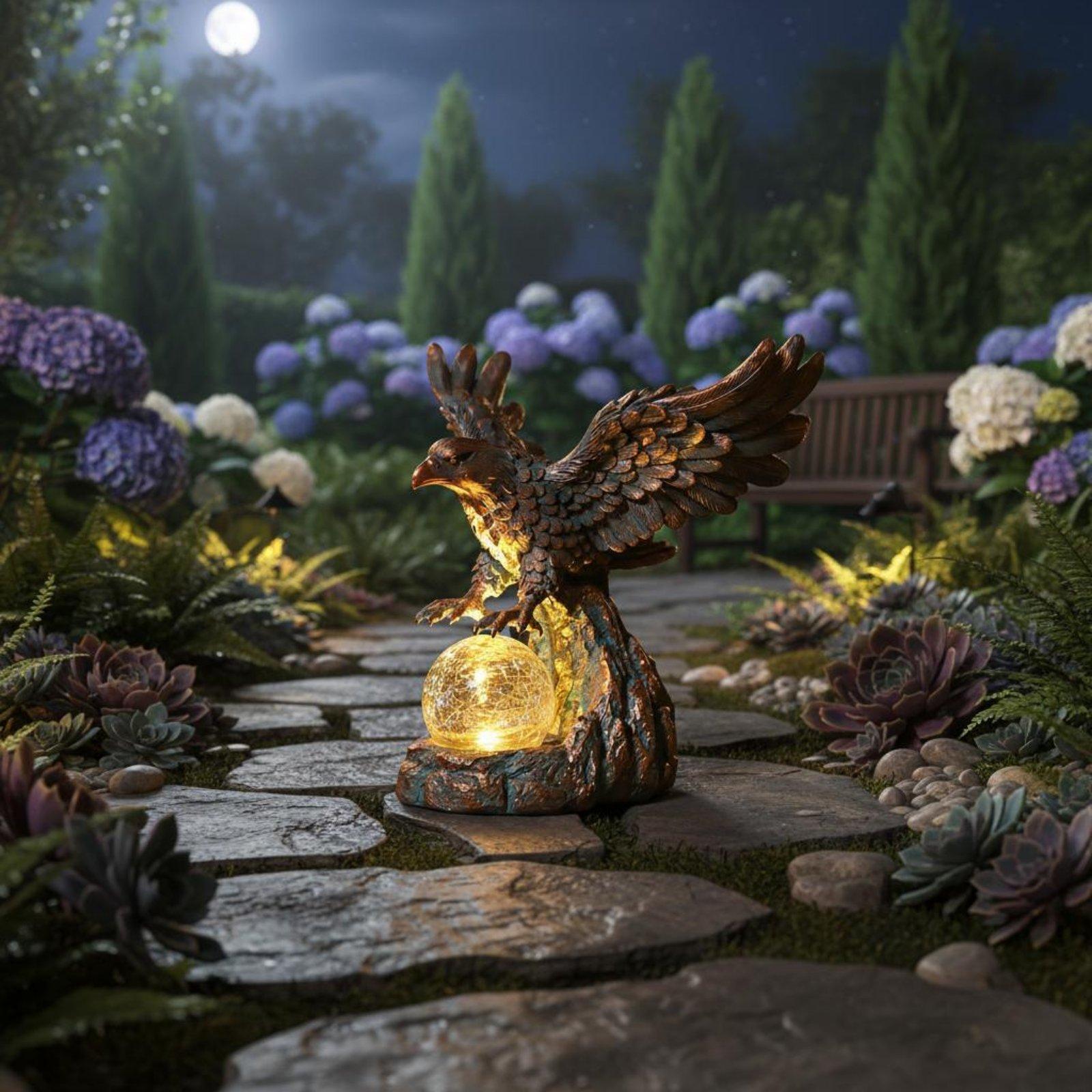 Outdoor Lighting Pathway - ソーラーイーグル像ライト 防水屋外照明 庭、通路用