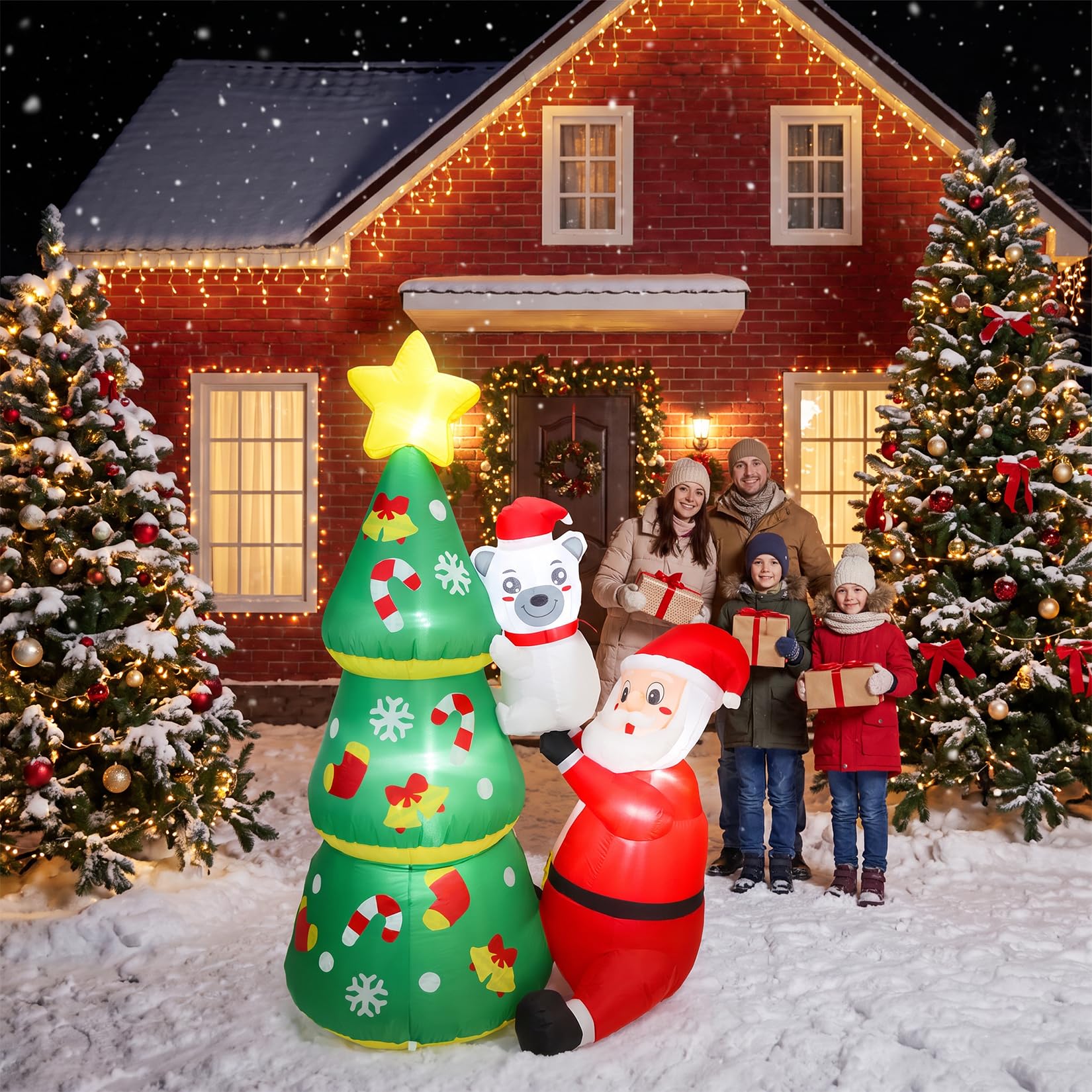 高さ約1.8mのLEDライト付きクリスマスツリー（サンタクロ - Outdoor Lighting Effects のレビューと価格