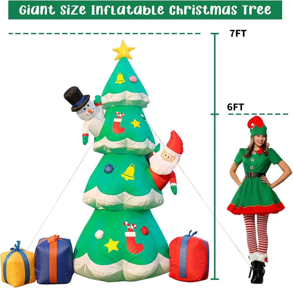 高さ7フィートの光るクリスマス装飾用インフレータブルモデル。 - Outdoor Lighting Effects のレビューと価格
