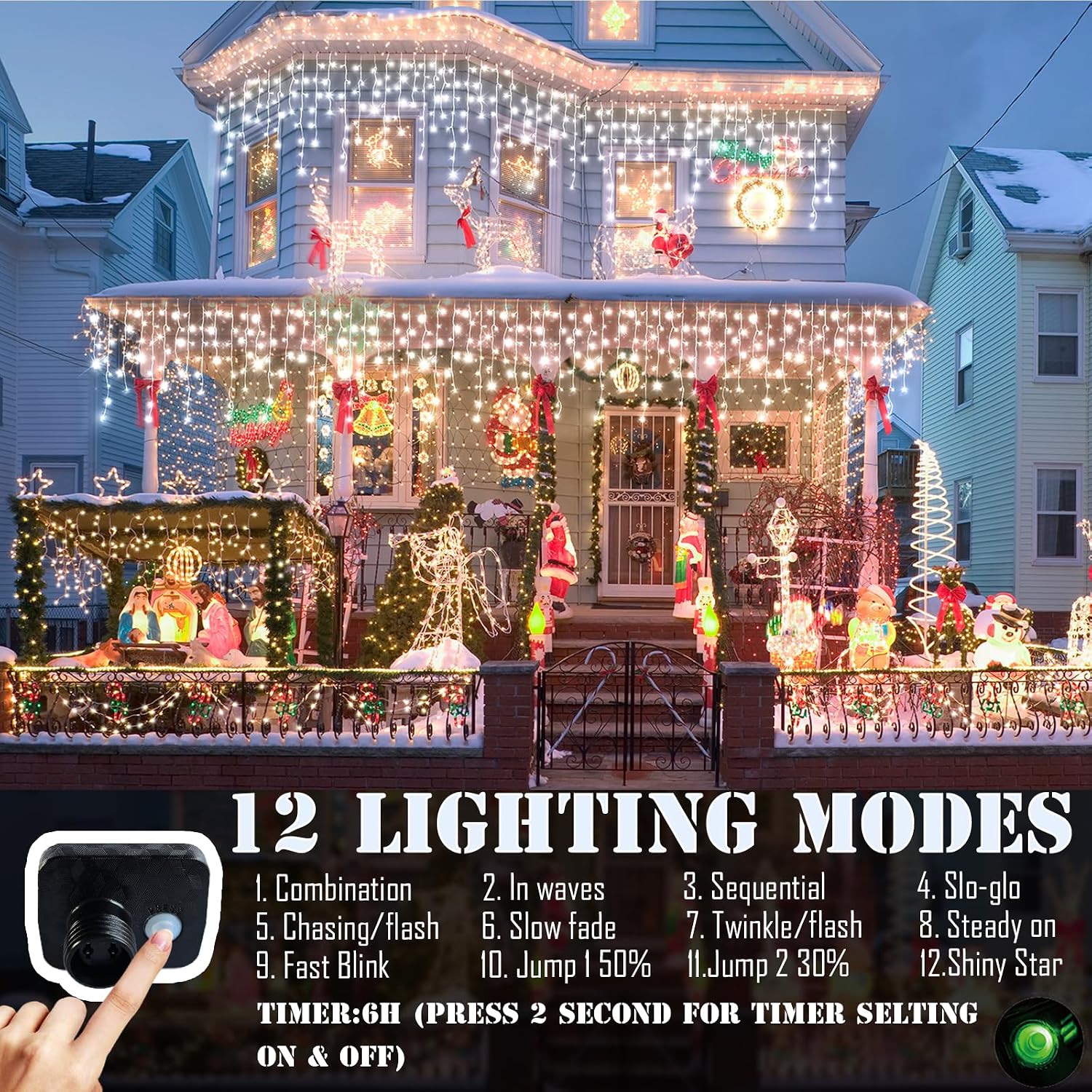 屋外用クリスマスイルミネーションライト、164フィート（約5 - Outdoor Lighting Waterproof のレビューと価格