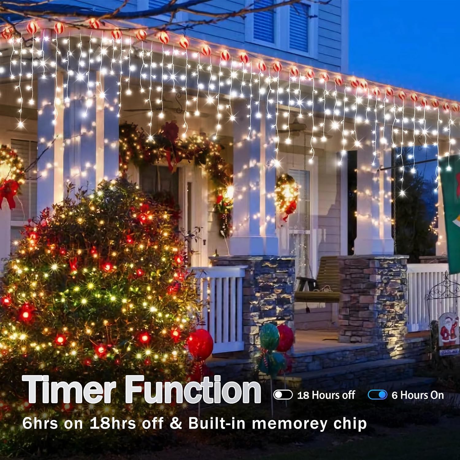 屋外用クリスマスイルミネーションライト、164フィート（約5 - Outdoor Lighting Waterproof のレビューと価格
