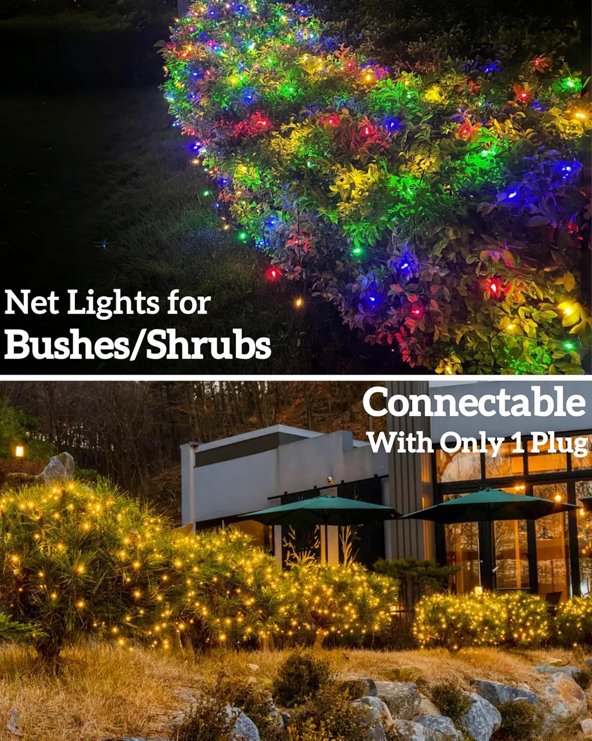 連結可能な屋外用LEDクリスマスネットライト。240個のLE - Outdoor Lighting Waterproof のレビューと価格