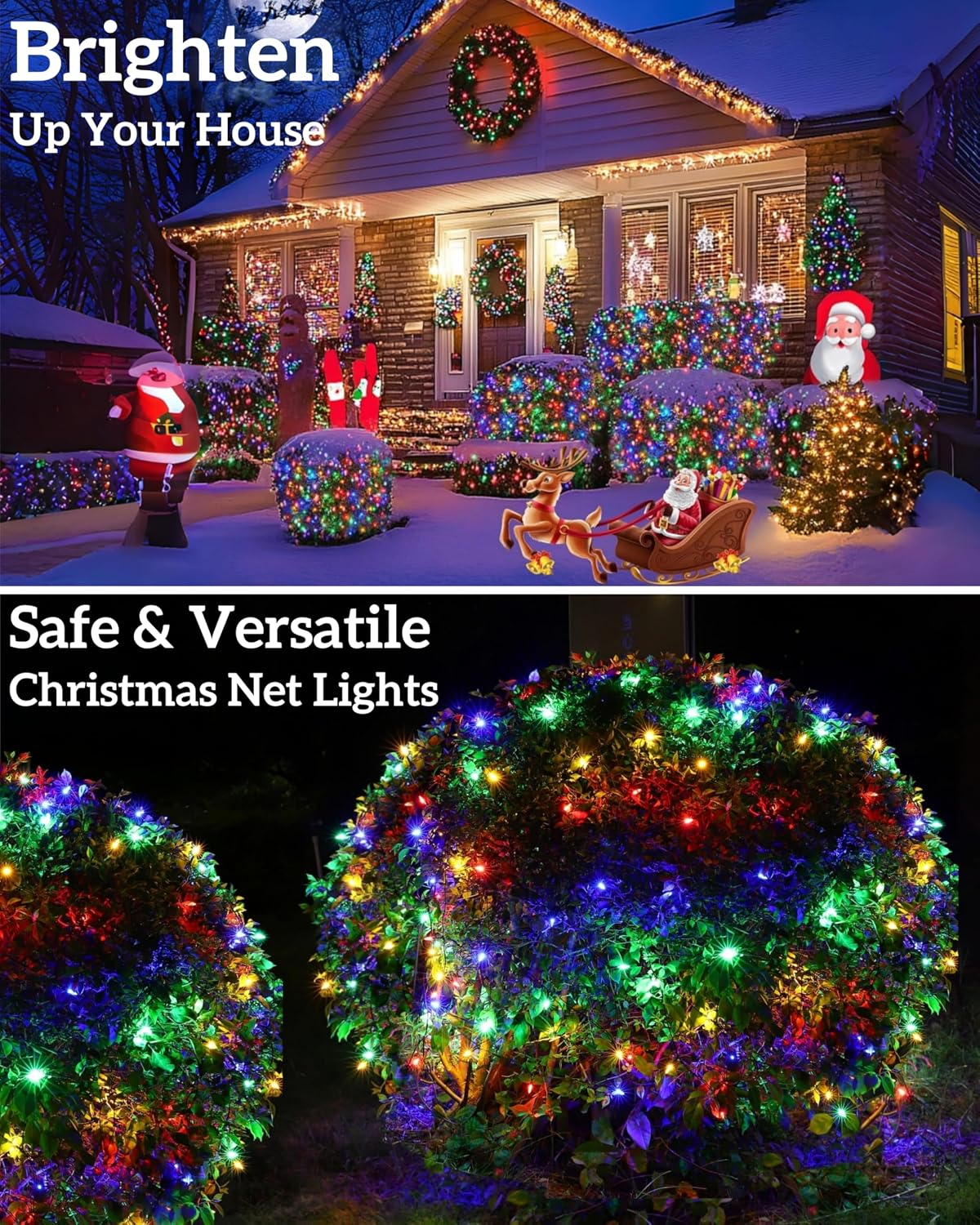 連結可能な屋外用LEDクリスマスネットライト。240個のLE - Outdoor Lighting Waterproof のレビューと価格