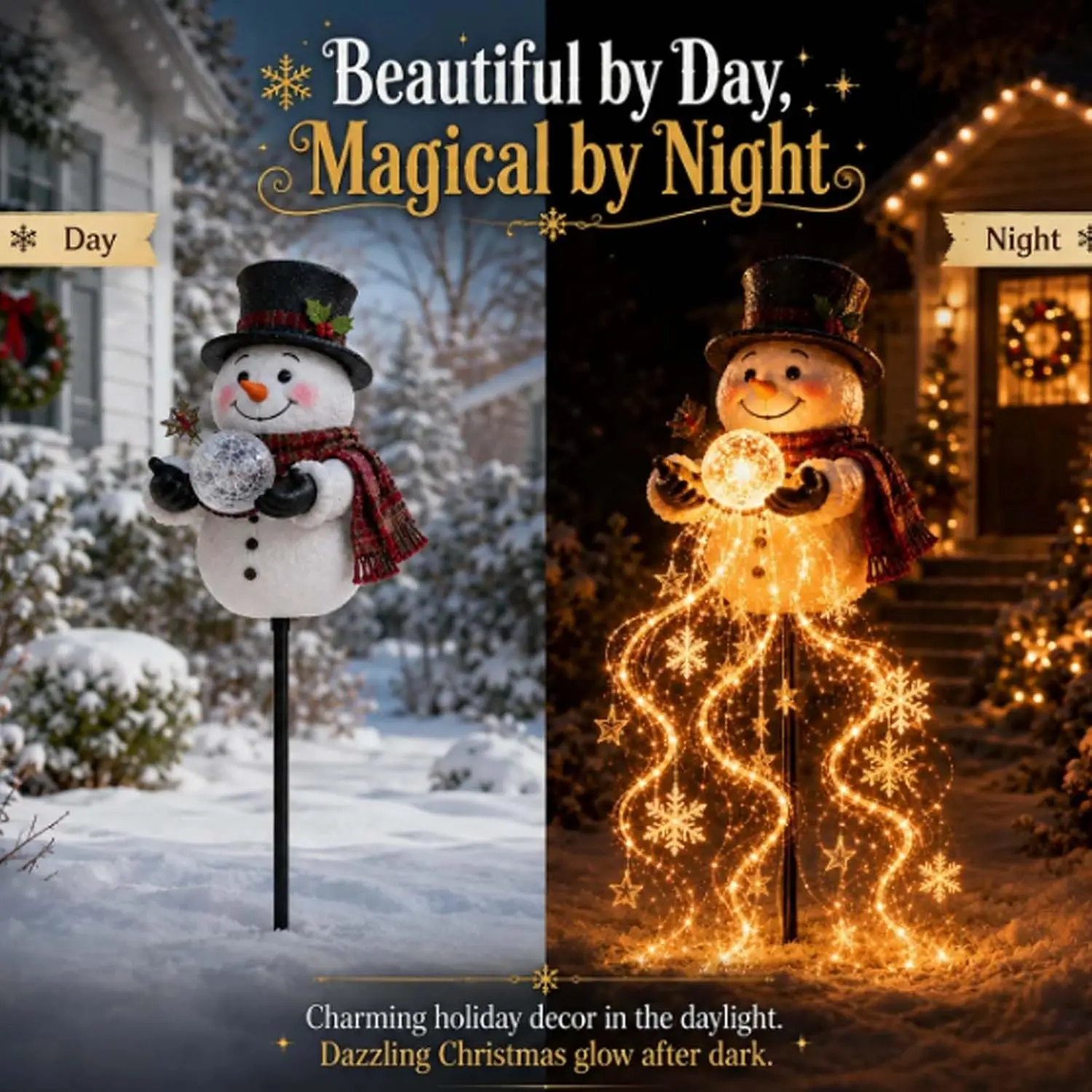 屋外用樹脂製雪だるまサンタLEDライト、クリスマス装飾用ライ - Outdoor Lighting Pathway のレビューと価格