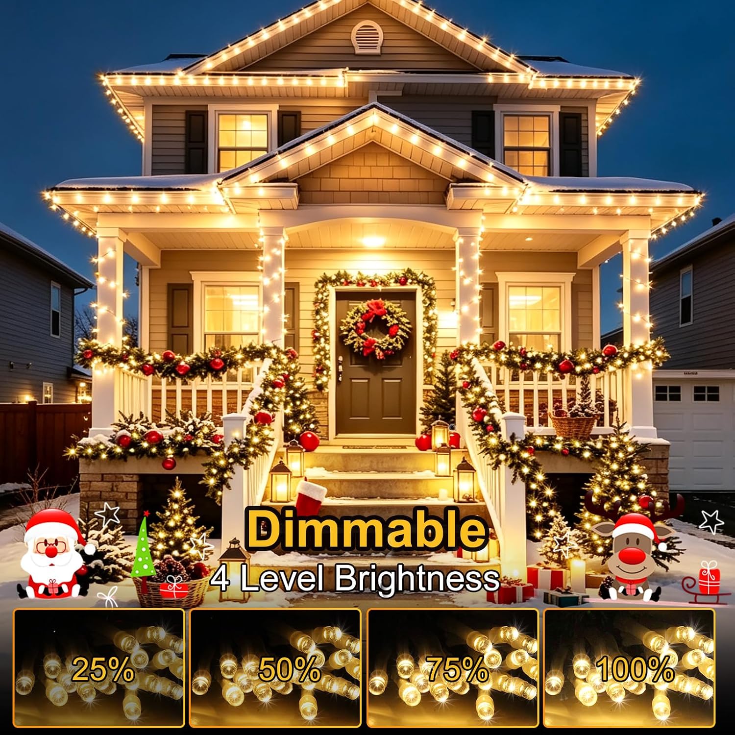 屋外用クリスマスイルミネーションライト、2個セット、1000 - Outdoor Lighting Waterproof のレビューと価格